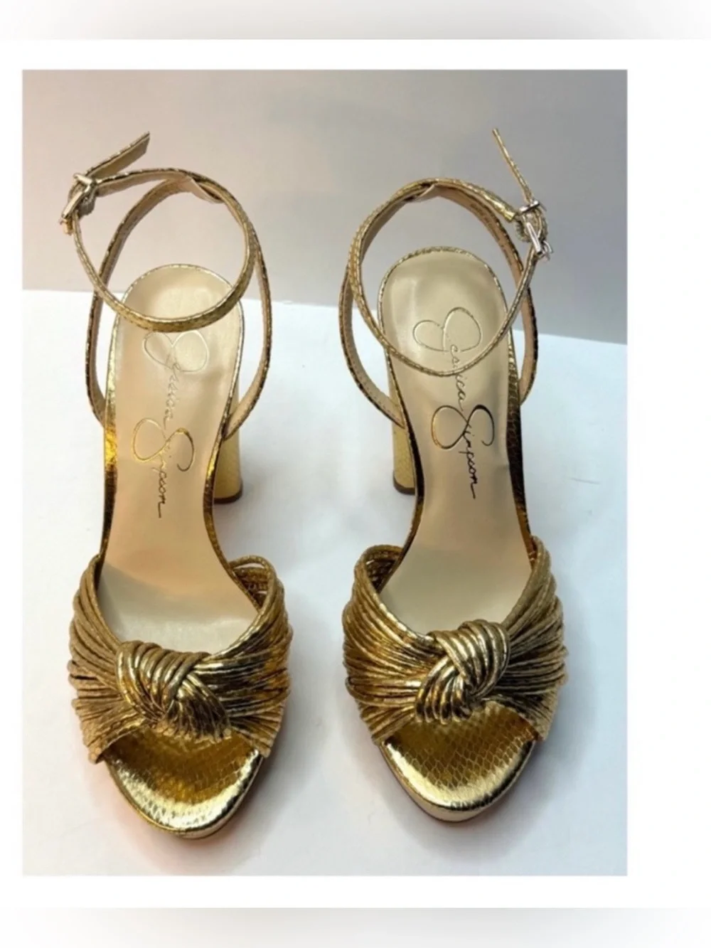 Jessica Simpson Women's Immie Platform Dress Sandals Gold Metallic 5.5